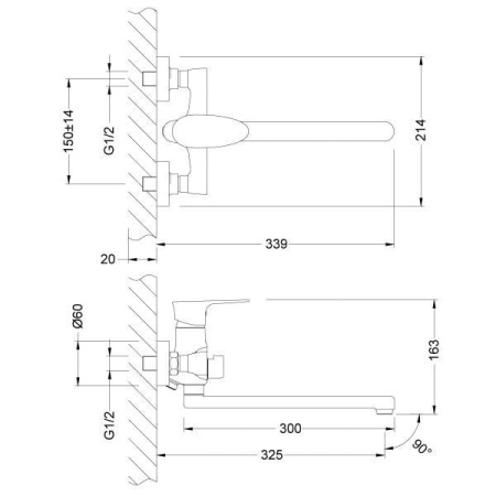 Смеситель для ванны Lemark Nero (LM0251C)