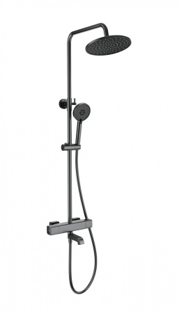 Душевая система с термостатом WONZON & WOGHAND STAY 4, темный графит WW-A3007-T1-BGG