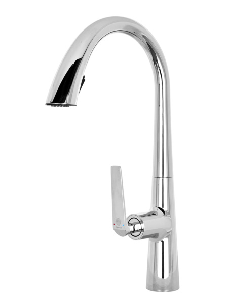 Смеситель для кухни однорычажный с вытяжным изливом Orange Boni M15-120cr хром