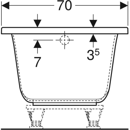 Прямоугольная ванна Geberit Renova Plan 554.300.01.1