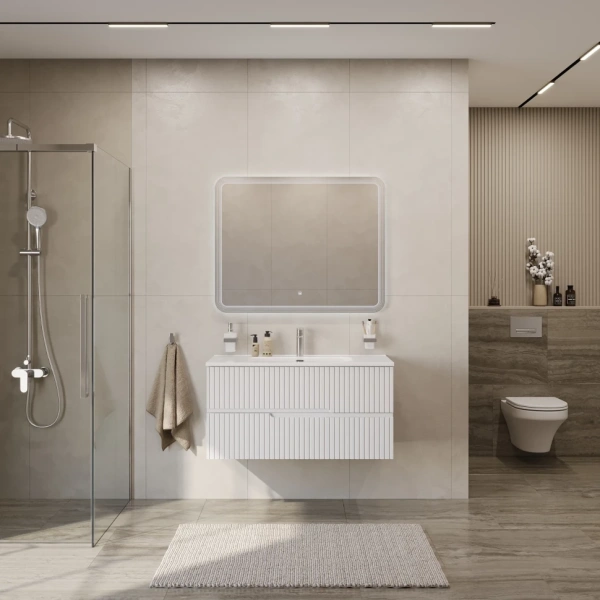 Тумба под раковину Cezares DUET-N-1000-2C-SO-BL Bianco Lucido