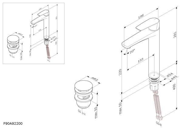 Смеситель для раковины Am.Pm Gem F90A92200