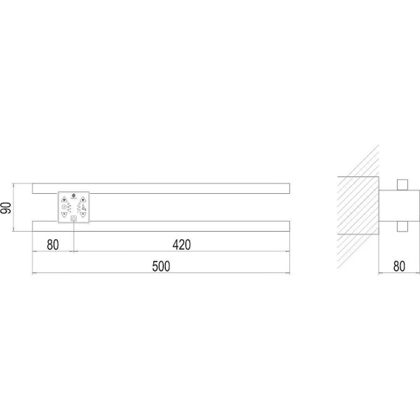 Полотенцесушитель электрический (50х90) П2 Terminus Полка Электро 4670078538758