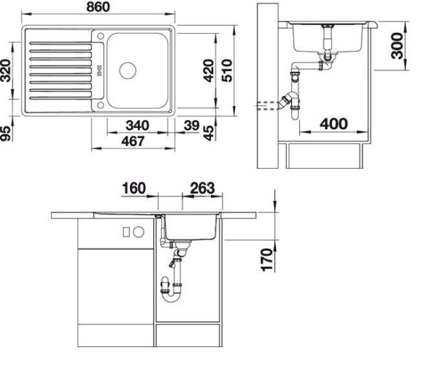 Кухонная мойка Blanco Classic Pro 45 S-IF 523661