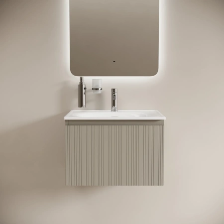 Тумба без раковины подвесная Sancos Code CD60GP серая платина матовый