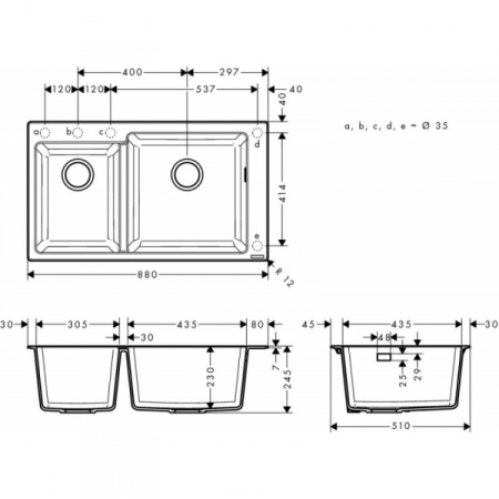 Мойка для кухни hansgrohe S51 S510-F760 43317380