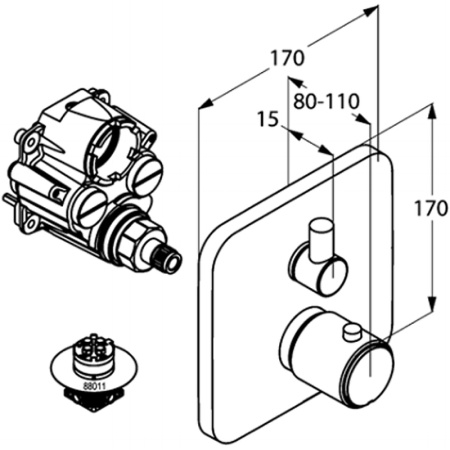 Термостат для ванны Kludi E2 498300575