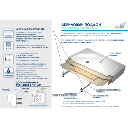 Душевой поддон (100х100) RGW STYLE-TR 16180500-11 Душевой поддон (100х100) RGW STYLE-TR 16180500-11