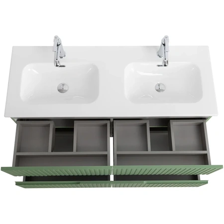 Тумба под раковину Cezares DUET-N-1200-4C-SO-2-PS-P Фисташковый софт