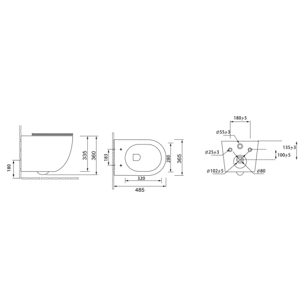 Унитаз подвесной безободковый Grossman Color GR-4455BLMS с сиденьем микролифт