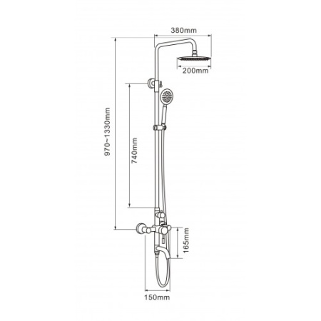Душевая система с изливом Melana 1001P