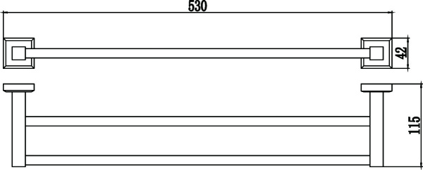 Держатель для полотенец прямой 2-ой 50 см Savol 95 S-509548
