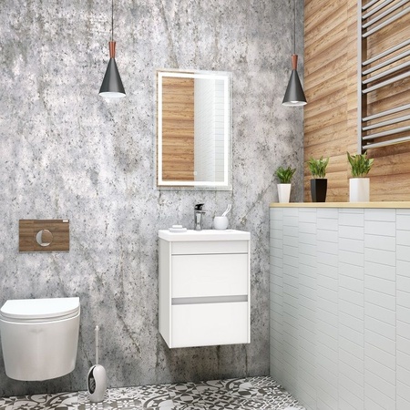 База под раковину напольная Art&max FAMILY-400-2C-SO-BL Bianco Lucido
