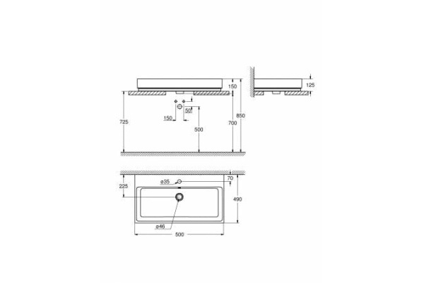 Раковина накладная (50x49) Grohe Cube Ceramic 39478 00H (3947800H)