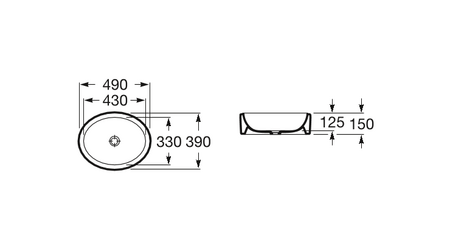 Раковина накладная (49х39) Roca Fuego 32722E000