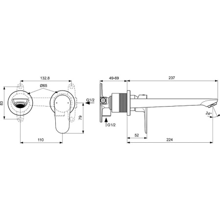 Смеситель для раковины Ideal Standard Cerafine Model O BD133XG