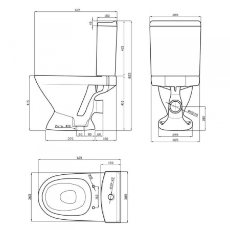 Унитаз-компакт Della Runway DE391090036