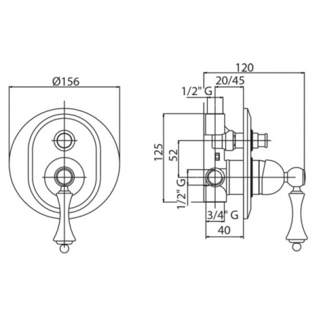 Смеситель для ванны Cezares MARGOT-VDIM-03/24-Bi