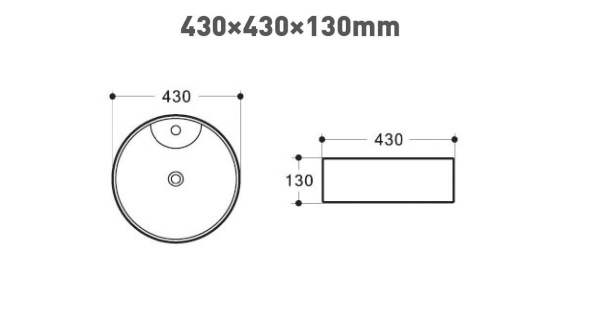 Раковина керамическая накладная (43x43) Art&Max AM170-T