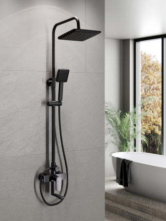 Душевая система с изливом Agger Brilliant A0394444 черный