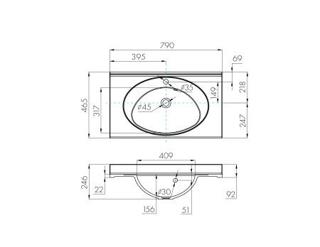 Раковина Aquaton Отель 3/80 белая с навесами 1A70063NOT010