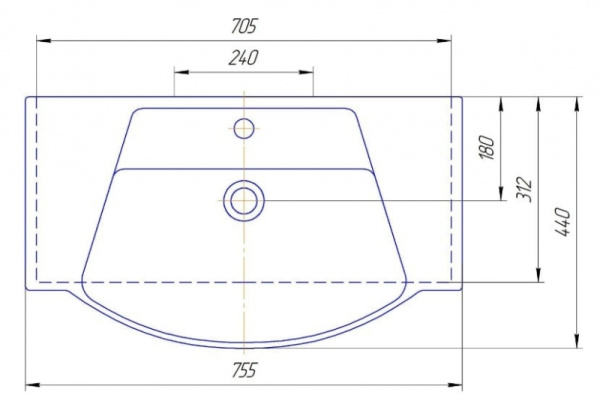 Раковина Kirovit Монро 750