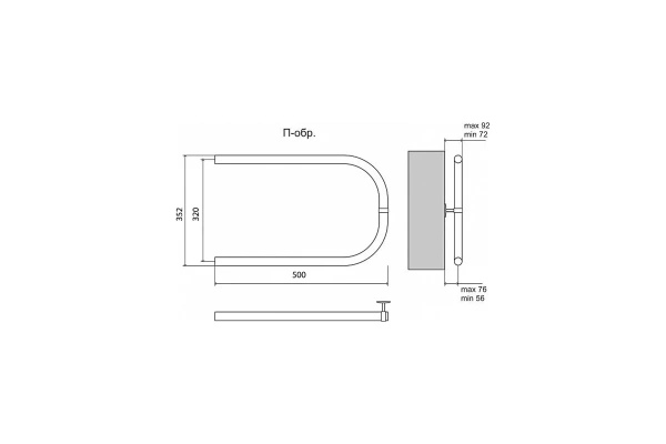 Полотенцесушитель водяной Terminus Эконом П-обр AISI 32х2 (320х500) 4620768888212
