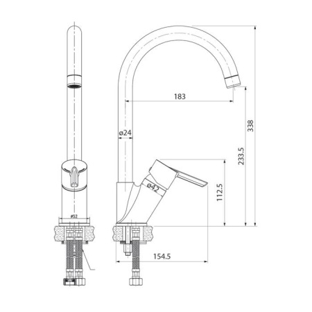 Смеситель для кухонной мойки IDDIS Kitchen Line (K11SB0Ji05)