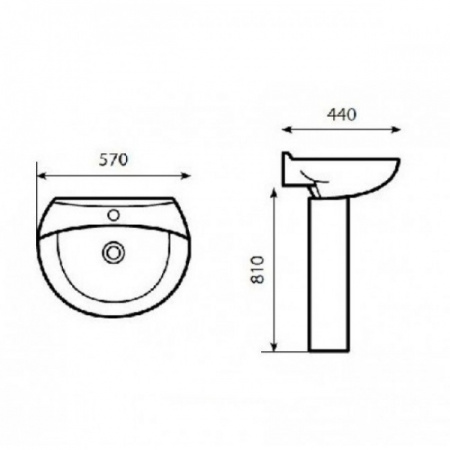 Раковина Arcus Тюльпан 6002 light blue голубой