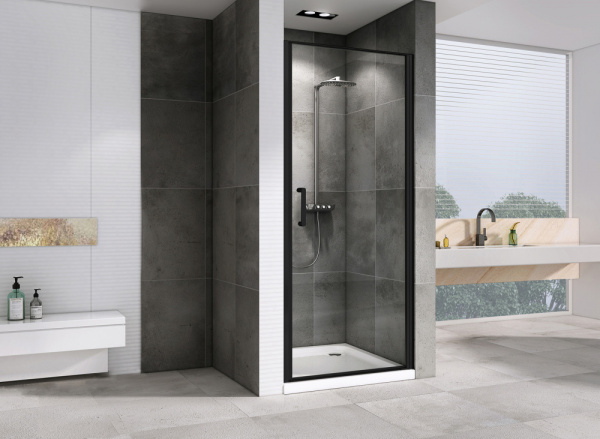 Душевая дверь (80х195) ABBER Sonnenstrand AG04080B черный, распашная