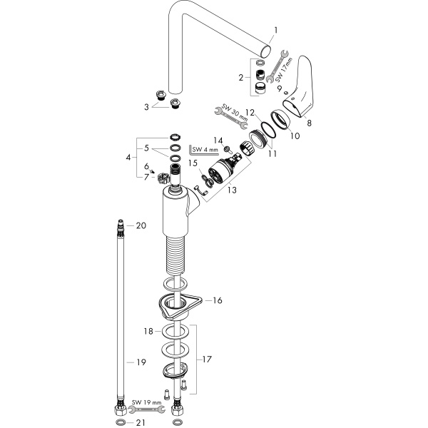 Смеситель для кухни Hansgrohe Focus M41 31817670 черный матовый