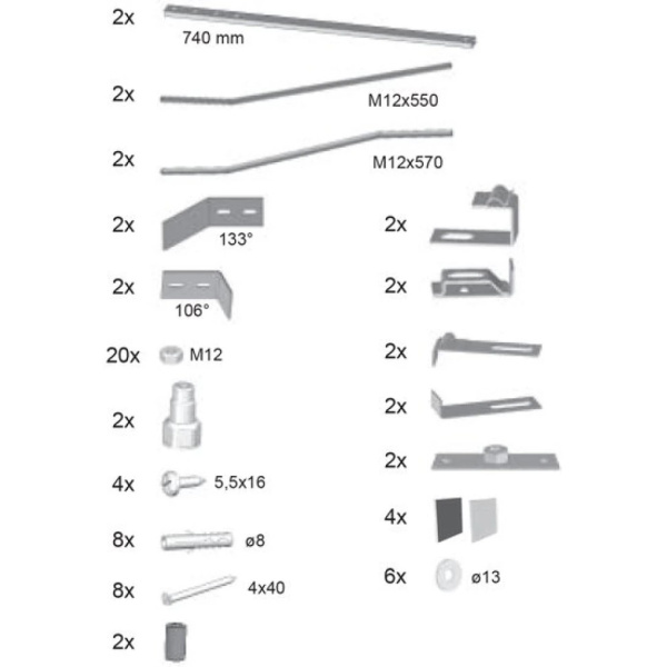 Кpепление панели Ravak LoveStory II B27500000N
