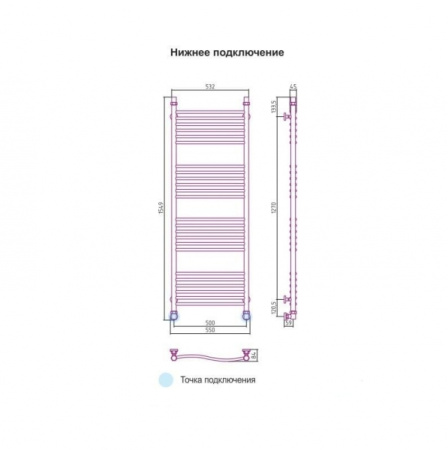 Полотенцесушитель Сунержа Флюид 00-0122-1550