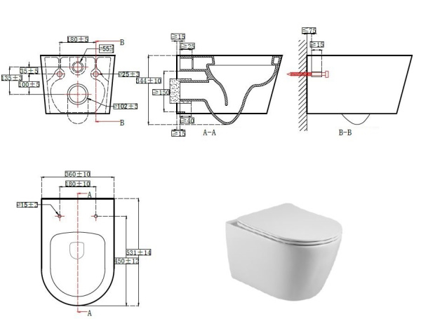 Комплект унитаза с инсталляцией  SET AQUATEK БЕТТА KDI18