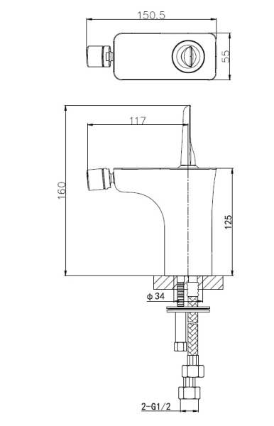Смеситель для биде WONZON & WOGHAND SHARK, хром WW-48B5001-CR