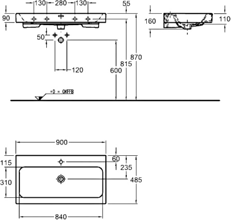 Раковина накладаня (90х48.5) Geberit iCon 124090000