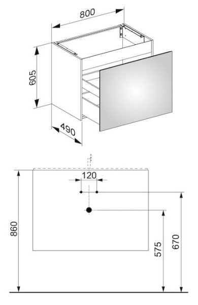 Тумба под раковину Keuco Plan 32962180000