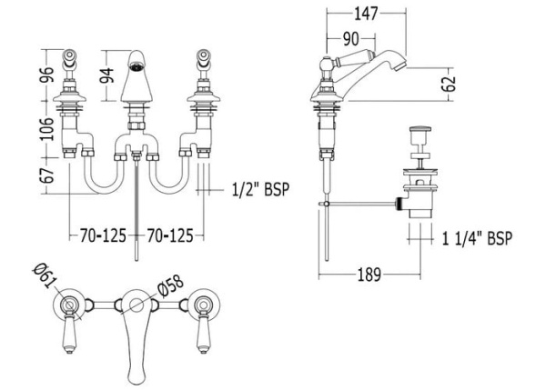 Смеситель для раковины Devon&Devon Dandy MARF46