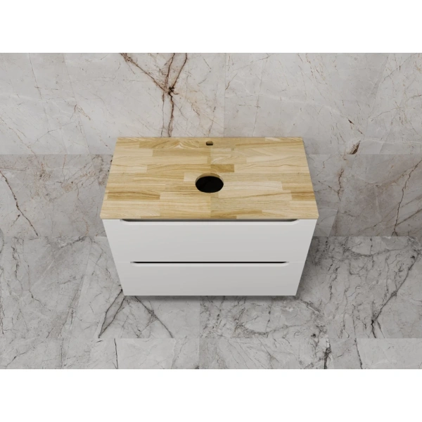 Тумба подвесная без раковины со столешницей 80 см Style Line Бали ЛС-00002339 белый матовый