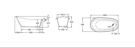 Ванна чугунная Roca Carmen (160х80) 234250003 бургундия