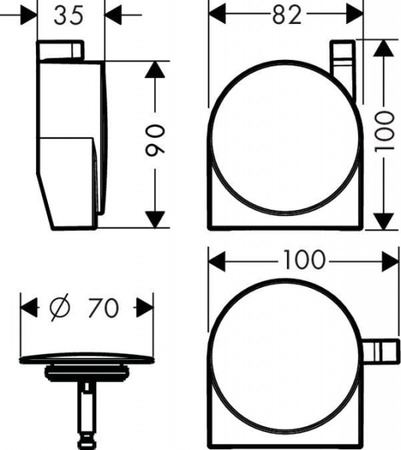 Накладная панель слива-перелива Hansgrohe Exafill S 58117000