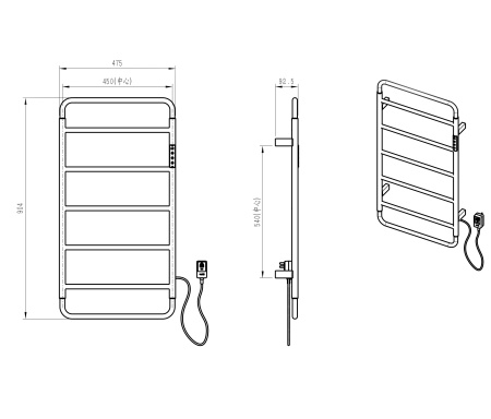 Полотенцесушитель электрический WONZON & WOGHAND WISMAR, брашированное золото WW-AL202-BG