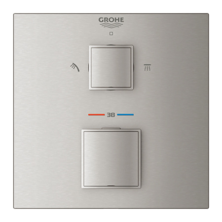 Термостатический смеситель GROHE Grohtherm Cube 24154 DC0 (24154DC0) суперсталь