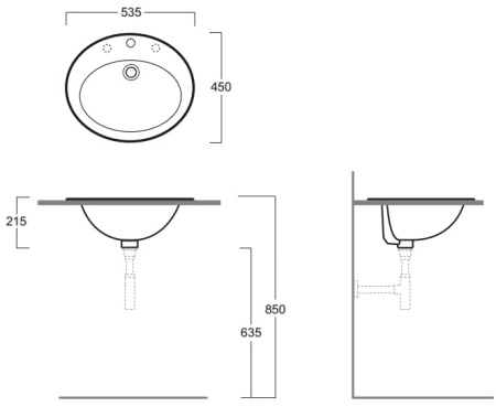 Раковина Simas Top Lavabi d'Arredo Desmo S52bi*1