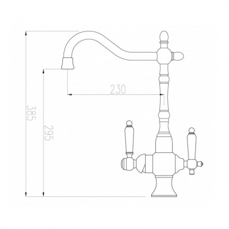 Смеситель для кухни с подключением к фильтру Zorg ZR 336 YF-50 ANTIQUE