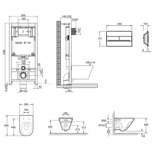 Унитаз с инсталляцией Jacob Delafon Modern Life E21776RU-00