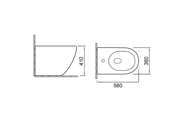 Биде приставное  SantiLine SL-5051