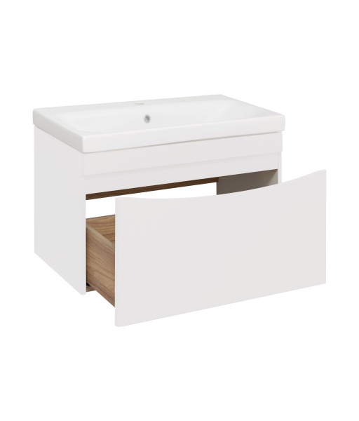 Тумба под раковину Runo подвесная белая (под умывальник Moduo 80 ) Афина 80 (00-00001212)