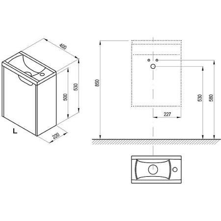 Тумба под раковину Ravak SD Classic 40 L X000001484