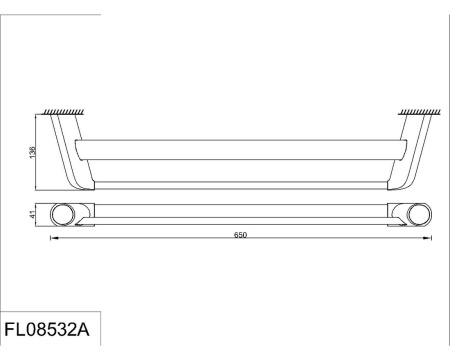 Полотенцедержатель двойной 60 см. RUSH Flores FL08532A